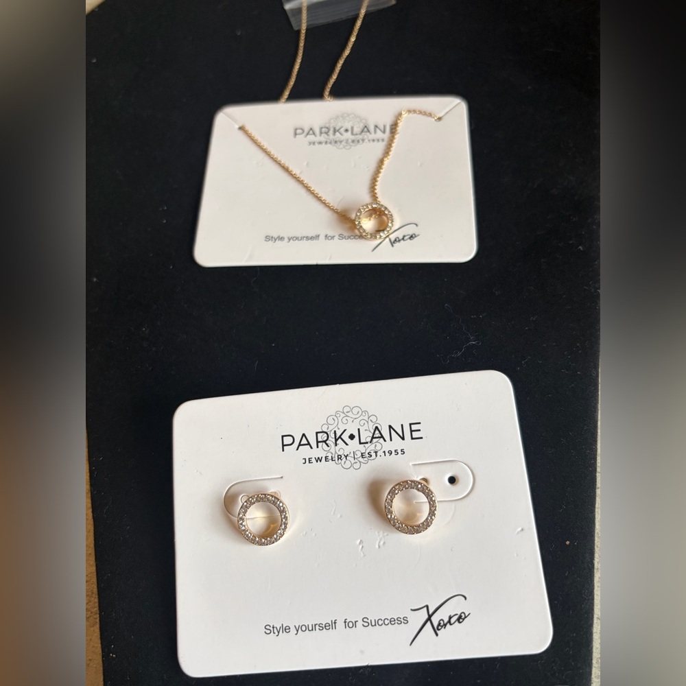 NWT Park Lane Roo Set Earrings and Necklace - Gold with Swarovski Crystals